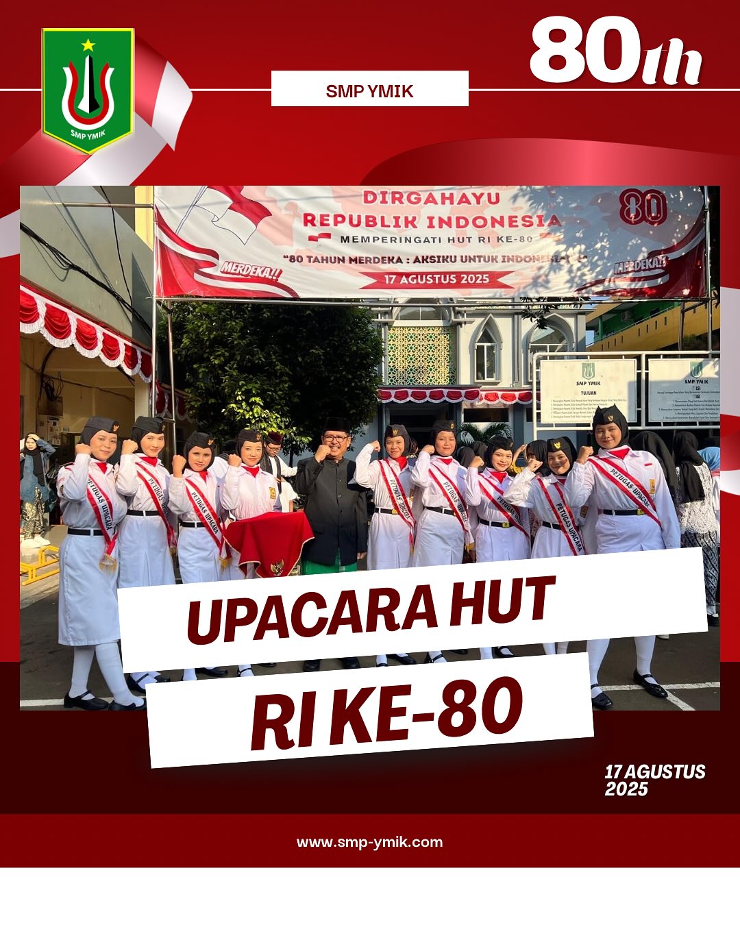 Upacara HUT RI ke-80 di SMP YMIK