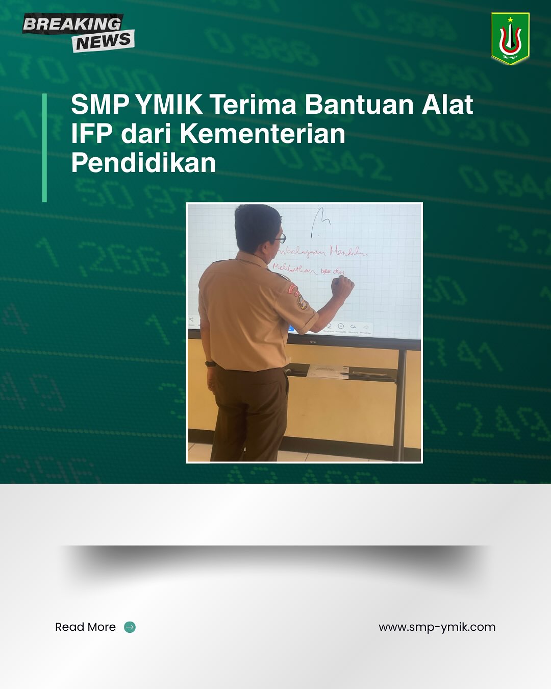 SMP YMIK Terima Bantuan Alat IFP dari Kementerian Pendidikan